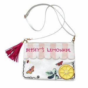 Betsey Johnson Betsey’s Lemonade Crossbody Bag Lemon Butterfly Tassel Novelty